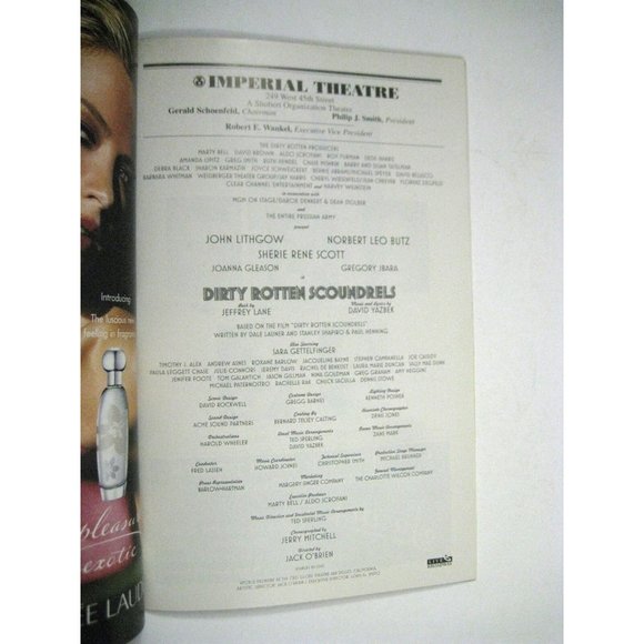 Dirty Rotten Scoundrels Playbill 2005 Imperial Theatre Ticket John Lithgow - Picture 7 of 10